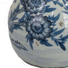 Accent Ginger Jar with Lid Blue and White Ceramic Floral Pattern BM330965