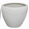 Garden Planter Set of 2 Modern Bowl Shaped Flower Pot White Ceramic BM330967