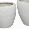 Garden Planter Set of 2 Modern Bowl Shaped Flower Pot White Ceramic BM330967