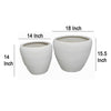 Garden Planter Set of 2 Modern Bowl Shaped Flower Pot White Ceramic BM330967