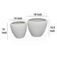 Garden Planter Set of 2 Modern Bowl Shaped Flower Pot White Ceramic BM330967