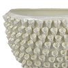 Modern Decorative Bowl 3D Texture Embellished White Ceramic 14 Inch BM330968
