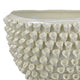 Modern Decorative Bowl 3D Texture Embellished White Ceramic 14 Inch BM330968