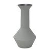 Accent Flower Vase, Narrow Neck Geometric Shape White Ceramic 14 Inch