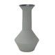 Accent Flower Vase, Narrow Neck Geometric Shape White Ceramic 14 Inch