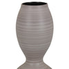 Modern Flower Vase Double Bulb Ombre Textured Gray Ceramic 17 Inch BM330975