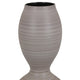 Modern Flower Vase Double Bulb Ombre Textured Gray Ceramic 17 Inch BM330975