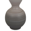 Modern Flower Vase Double Bulb Ombre Textured Gray Ceramic 17 Inch BM330975