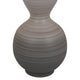 Modern Flower Vase Double Bulb Ombre Textured Gray Ceramic 17 Inch BM330975