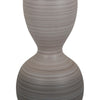 Modern Flower Vase Double Bulb Ombre Textured Gray Ceramic 17 Inch BM330975