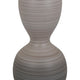 Modern Flower Vase Double Bulb Ombre Textured Gray Ceramic 17 Inch BM330975