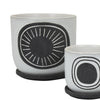 Meon 3pc Garden Planter Set Textured White and Black Ceramic Design BM330976