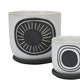 Meon 3pc Garden Planter Set Textured White and Black Ceramic Design BM330976