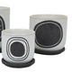 Meon 3pc Garden Planter Set Textured White and Black Ceramic Design BM330976
