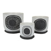 Meon 3pc Garden Planter Set, Textured White and Black Ceramic Design
