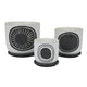 Meon 3pc Garden Planter Set, Textured White and Black Ceramic Design