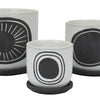 Meon 3pc Garden Planter Set Textured White and Black Ceramic Design BM330976