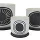 Meon 3pc Garden Planter Set Textured White and Black Ceramic Design BM330976