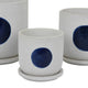 Meon 3pc Garden Planter Set Textured White and Blue Ceramic Design BM330977