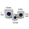 Meon 3pc Garden Planter Set Textured White and Blue Ceramic Design BM330977