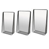 3pc Decorative Wall Mirror with Shelf Set Black Metal Rectangular BM330980