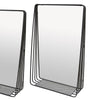 3pc Decorative Wall Mirror with Shelf Set Black Metal Rectangular BM330980