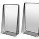 3pc Decorative Wall Mirror with Shelf Set Black Metal Rectangular BM330980