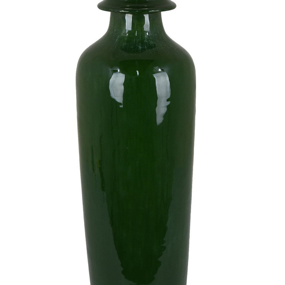 Jesi Accent Temple Jar with Lid Decorative Green Ceramic 29 Inch