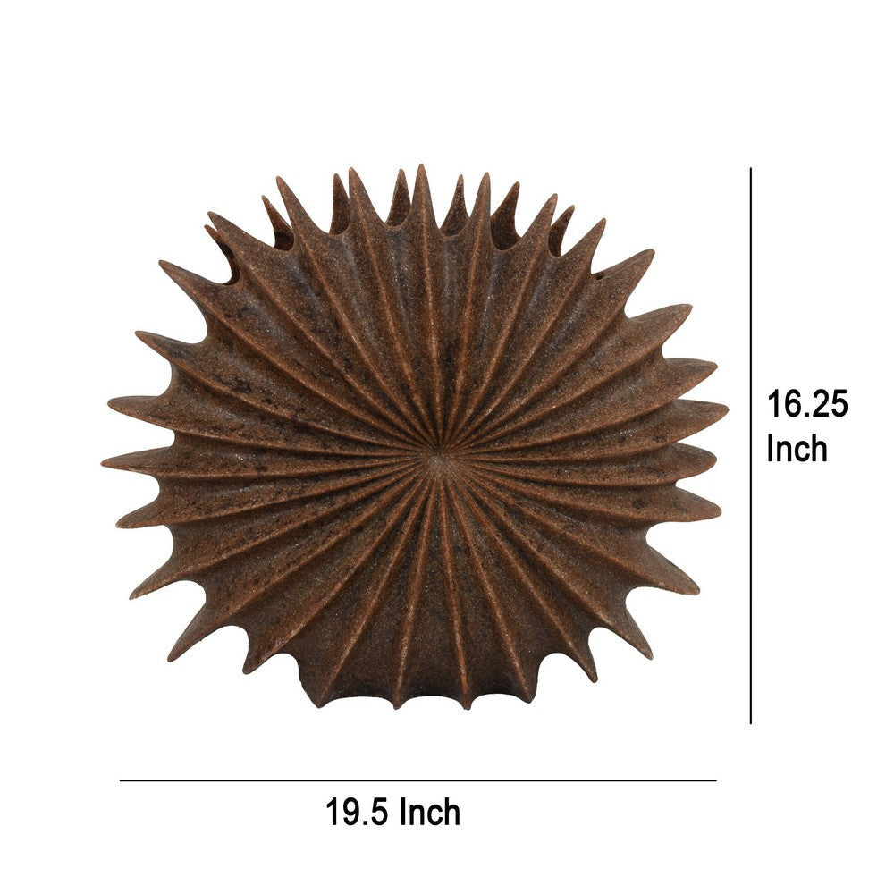 Wink Accent Vase Sea Urchin Brown Resin Statuette Modern 20 Inch