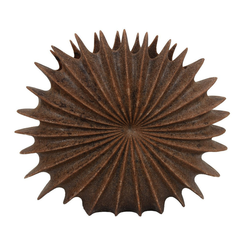 Wink Accent Vase, Sea Urchin Brown Resin Statuette, Modern 20 Inch