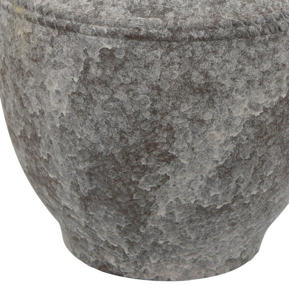 Accent Vase Antique Brown Gray Ceramic Modern Pot Shape 16 Inch BM330997