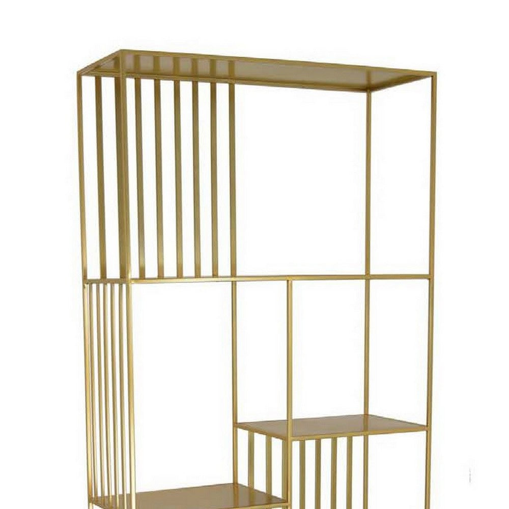 Tandum Plant Display Stand Gold Metal 6 Shelves Modern 71 Inch