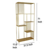 Tandum Plant Display Stand Gold Metal 6 Shelves Modern 71 Inch