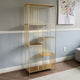 Tandum Plant Display Stand, Gold Metal 6 Shelves, Modern 71 Inch