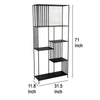 Tandum Plant Display Stand Black Metal 6 Shelves Modern 71 Inch