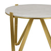 Glam Plant Stand Table White Marble Gold Metal Texture Legs 25 Inch
