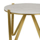 Glam Plant Stand Table White Marble Gold Metal Texture Legs 25 Inch