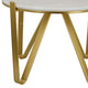 Glam Plant Stand Table White Marble Gold Metal Texture Legs 25 Inch