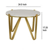 Glam Plant Stand Table White Marble Gold Metal Texture Legs 25 Inch