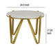 Glam Plant Stand Table White Marble Gold Metal Texture Legs 25 Inch