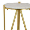Glam Plant Stand Table White Marble Gold Metal Texture Legs 20 Inch