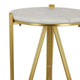 Glam Plant Stand Table White Marble Gold Metal Texture Legs 20 Inch