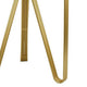 Glam Plant Stand Table, White Marble, Gold Metal Texture Legs, 20 Inch