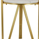 Glam Plant Stand Table White Marble Gold Metal Texture Legs 20 Inch