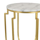 Jax Plant Stand Table White Marble Gold Metal Open Frame 22 Inch