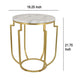Jax Plant Stand Table White Marble Gold Metal Open Frame 22 Inch