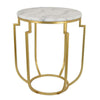 Jax Plant Stand Table, White Marble, Gold Metal Open Frame, 22 Inch