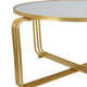 Plant Stand Coffee Table 37 Inch Round Mirror Top Modern Gold Metal BM331004