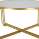 Plant Stand Coffee Table 37 Inch Round Mirror Top Modern Gold Metal BM331004