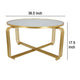 Plant Stand Coffee Table 37 Inch Round Mirror Top Modern Gold Metal BM331004
